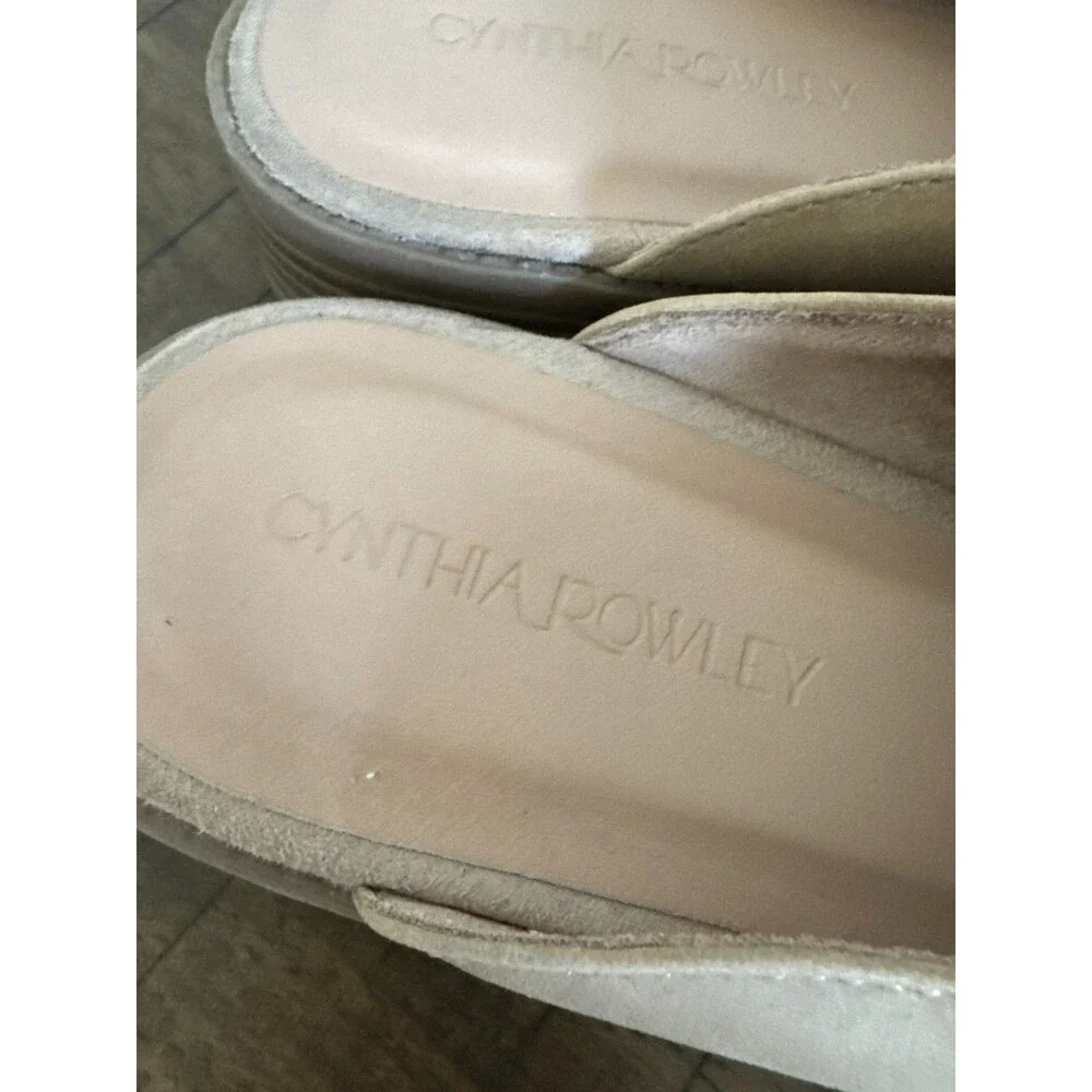 Cynthia Rowley Prescott Tan Mule Loafers Womens 10 M Slip On Preppy Shoes